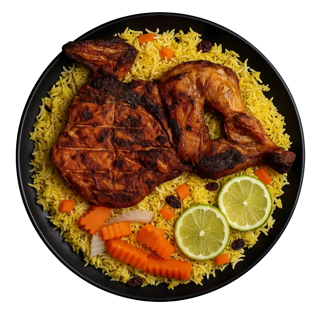 [008] Half Charcoal Chicken with Rice